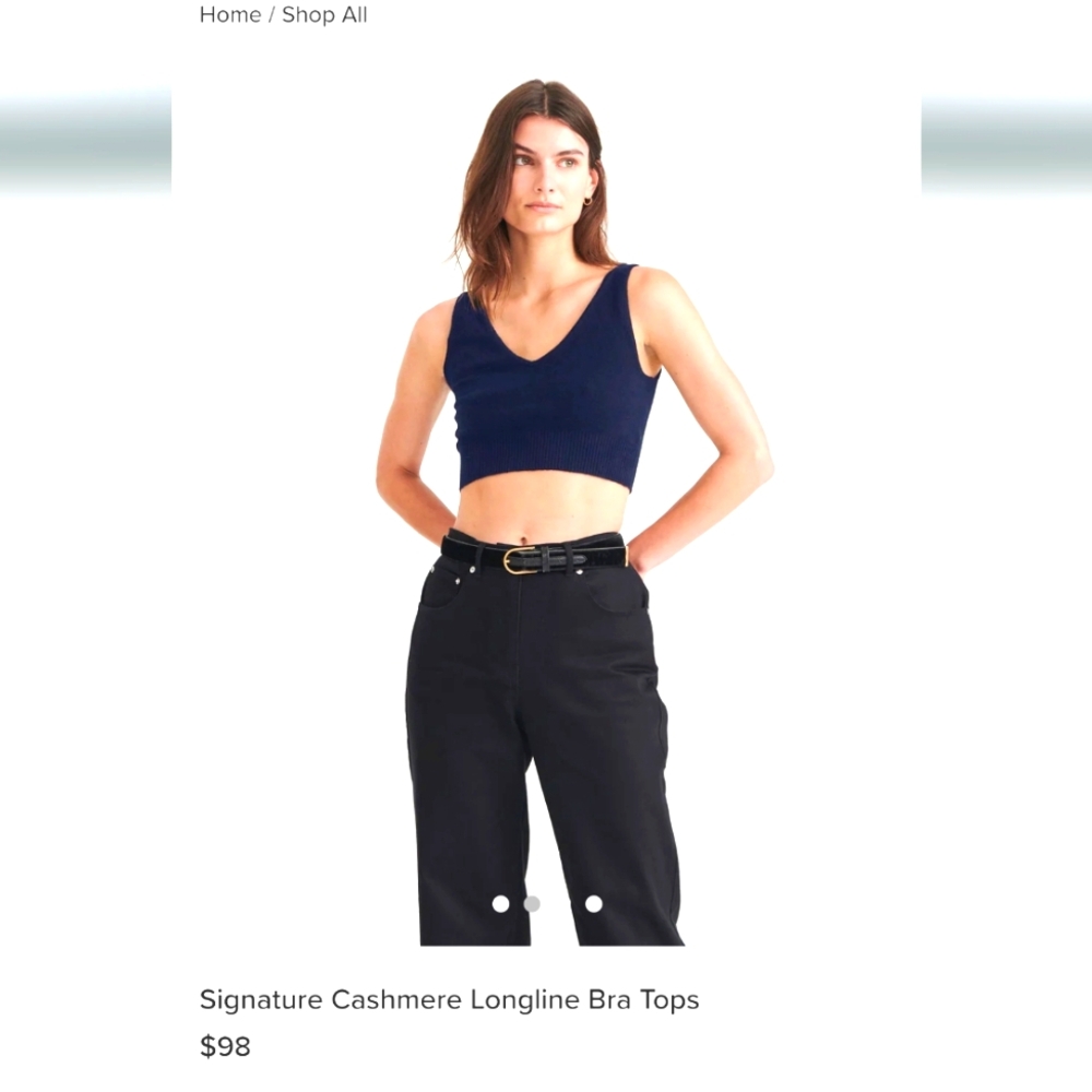 NAADAM XXS NWT navy longline cashmere tank